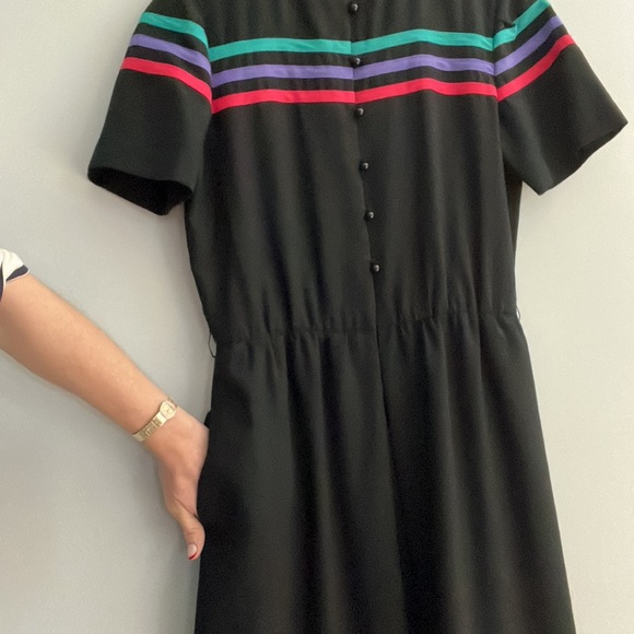 Vintage Multicolor Stripe Dress, Tanner. - Picture 6 of 6